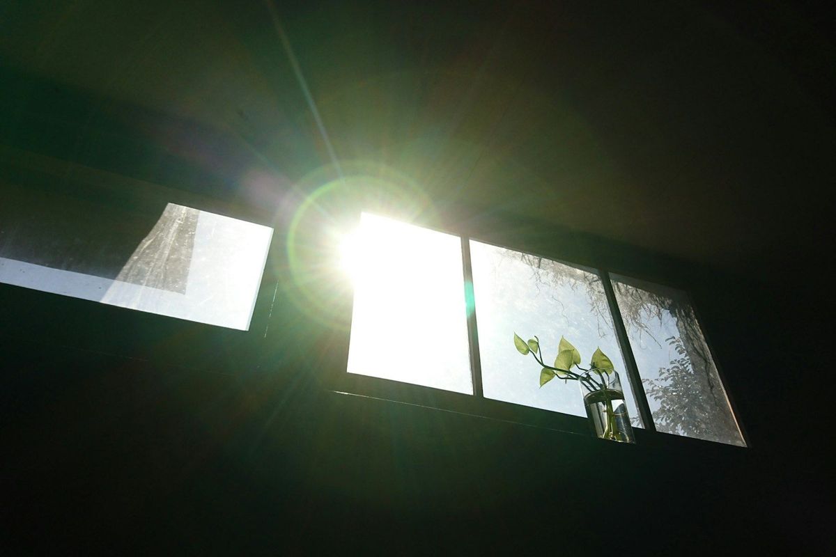 Hot afternoon sun blazing through a window